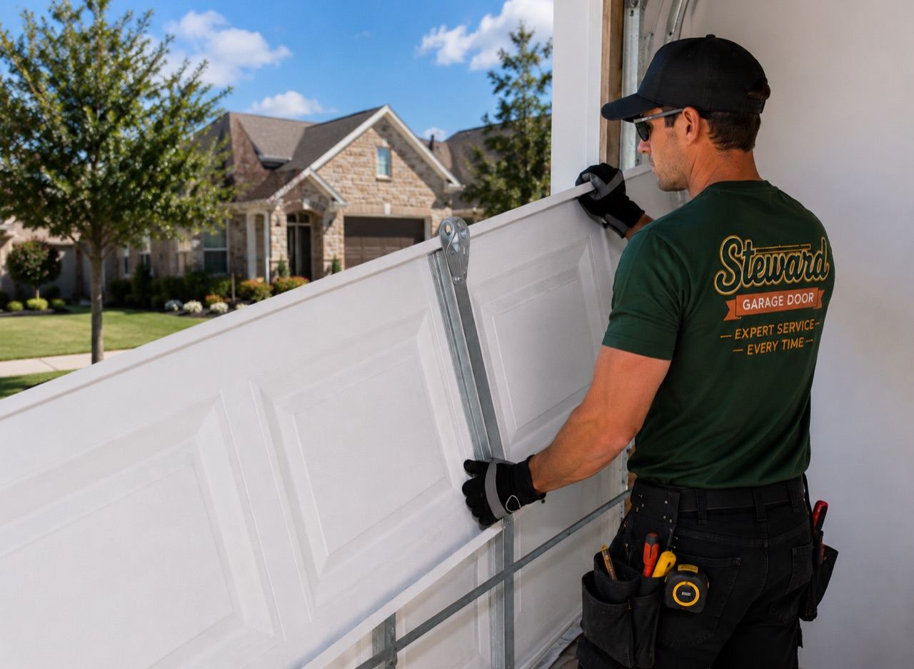 Garage door track repair
