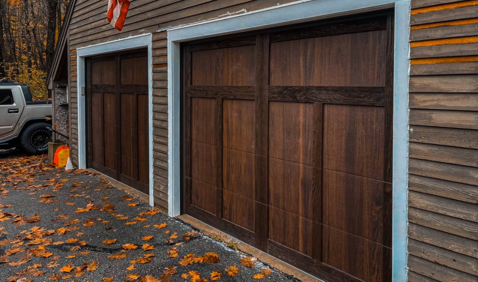 Walnut shoreline garage door