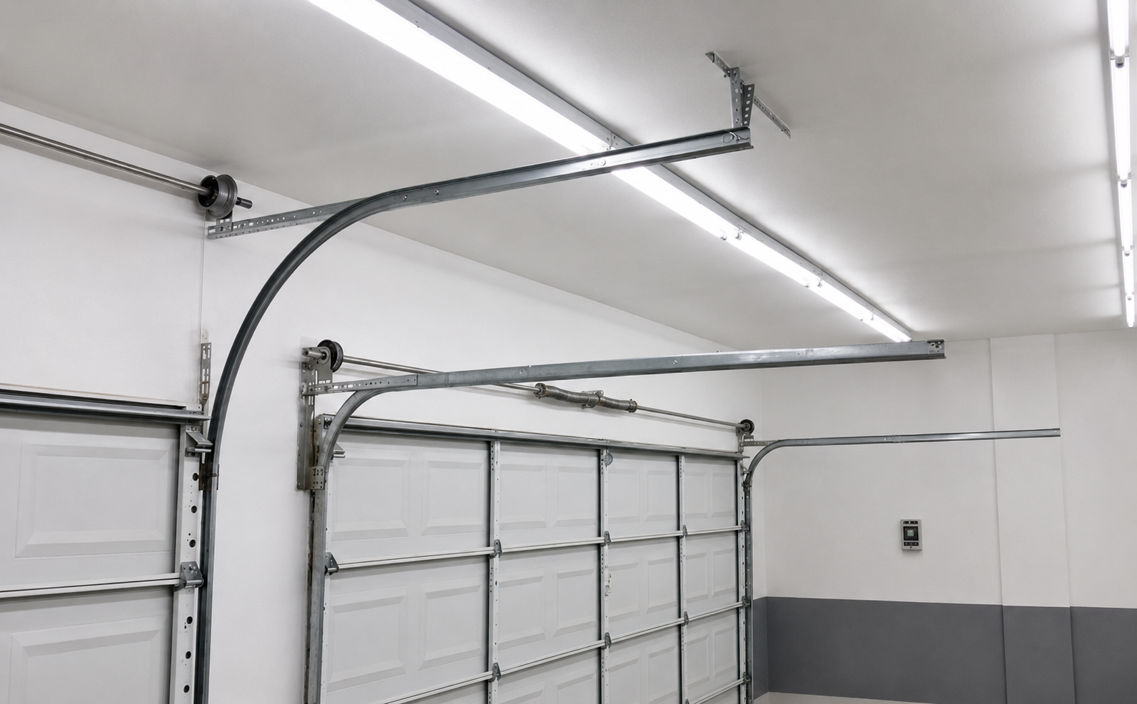 Garage door track repair and alignment